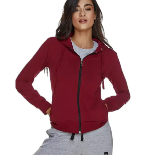 Body Move - Ζακέτα φούτερ με κουκούλα 1020 Μπορντό