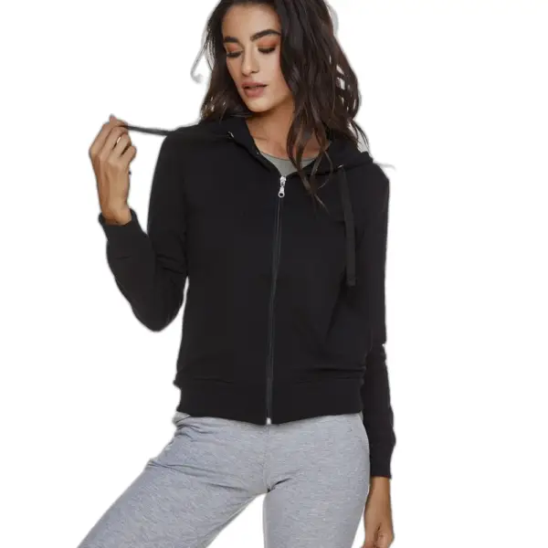 Body Move - Ζακέτα φούτερ με κουκούλα 1120 Μαύρο 1020#B