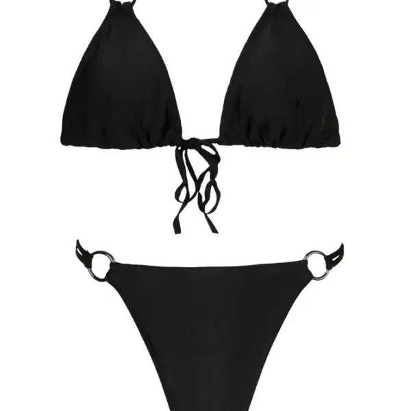 gigi bikinis Μαγιό Σετ Μπικίνι με Δέσιμο Μπροστά 3442301 Μαύρο