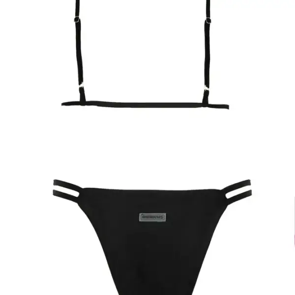 gigi bikinis Μαγιό Σετ Μπικίνι με Δέσιμο Μπροστά 3442301 Μαύρο