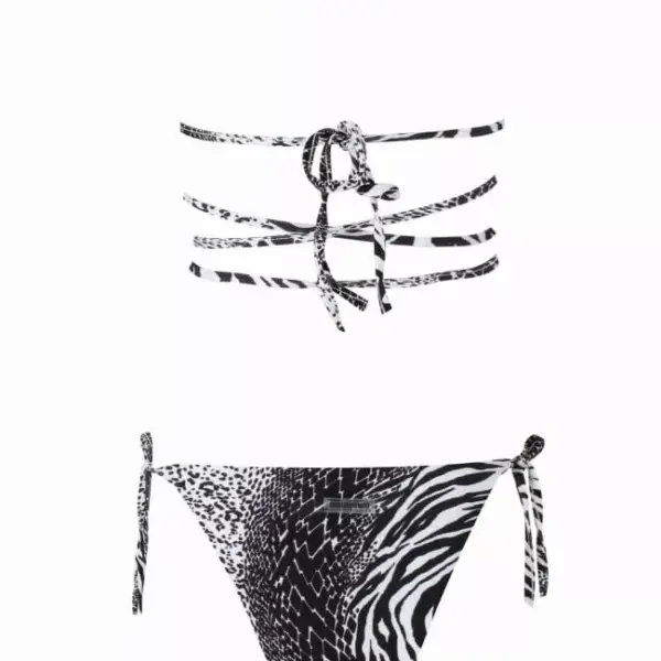gigi bikinis Μαγιό Σετ Μπικίνι Τριγωνάκι με Παρεό 3471822 Λευκό/Μαύρο