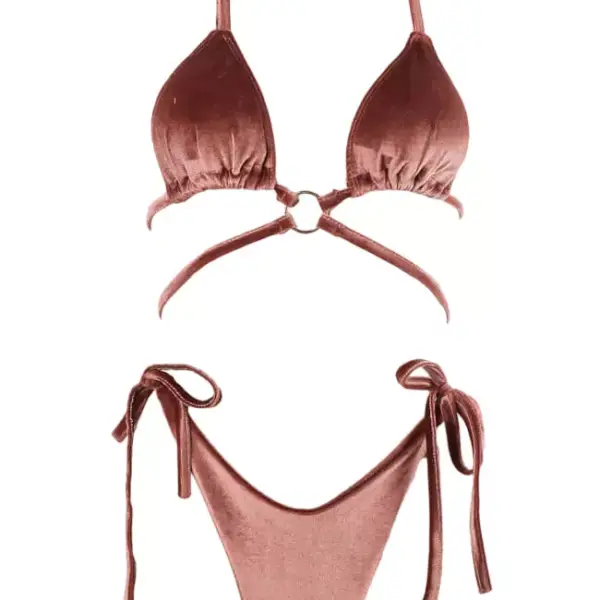 gigi bikinis Μαγιό Σετ Μπικίνι velvet Τριγωνάκι με Κρίκο 3862039 Μπεζ(nude)