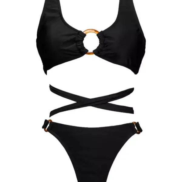 gigi bikinis Μαγιό Σετ Μπικίνιι με Κρίκους 3883001 Μαύρο