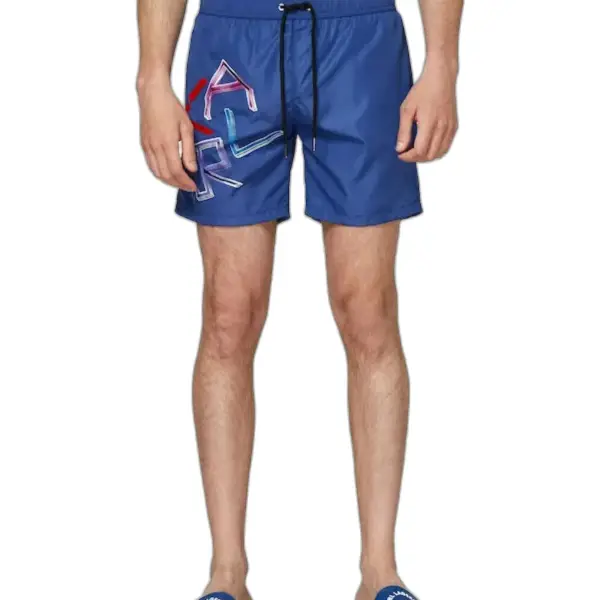 karl lagerfeld Ανδρικό Μαγιό Σορτς kl21mbm04 navy Μπλε με Σχέδια