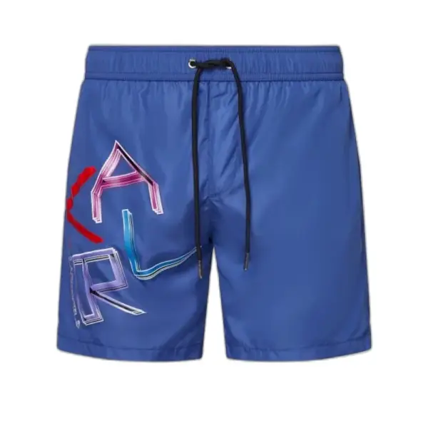 karl lagerfeld Ανδρικό Μαγιό Σορτς kl21mbm04 navy Μπλε με Σχέδια