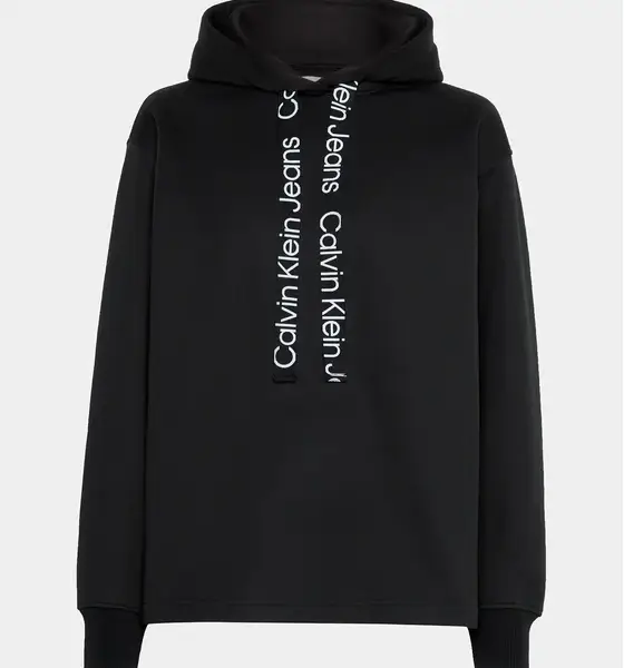 calvin klein Γυναικείο Φούτερ με Κουκούλα logo drawcord hoodie j20j221942 beh Μαύρο
