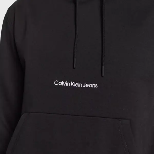 calvin klein Ανδρικό Φούτερ με Κουκούλα και Τσέπες institutional j30j322894 beh Μαύρο