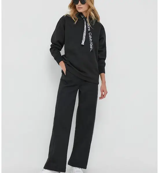 calvin klein Γυναικείο Φούτερ με Κουκούλα logo drawcord hoodie j20j221942 beh Μαύρο