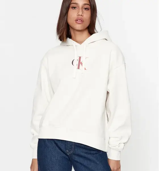 calvin klein Γυναικείο Φούτερ με Κουκούλα gradient j20j222346 ybi Λευκό