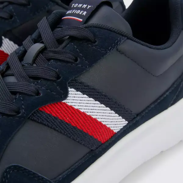 tommy hilfiger lightweight leather mix cup Ανδρικά sneakers fm0fm04427 dw5 Μπλε Ναυτικό