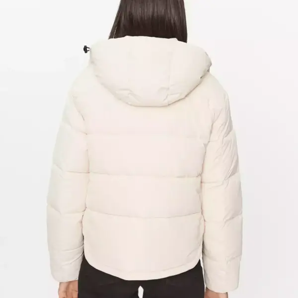 calvin klein Κοντό Γυναικείο puffer Χειμωνιάτικο Μπουφάν monologo non down sherpa j20j221377 abj Εκρού