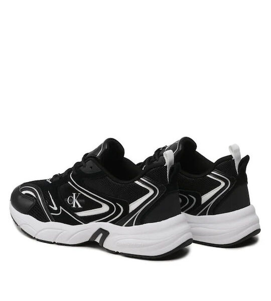 calvin klein Ανδρικά sneakers retro tennis su mesh wn ym0ym00589 0gm Μαύρο