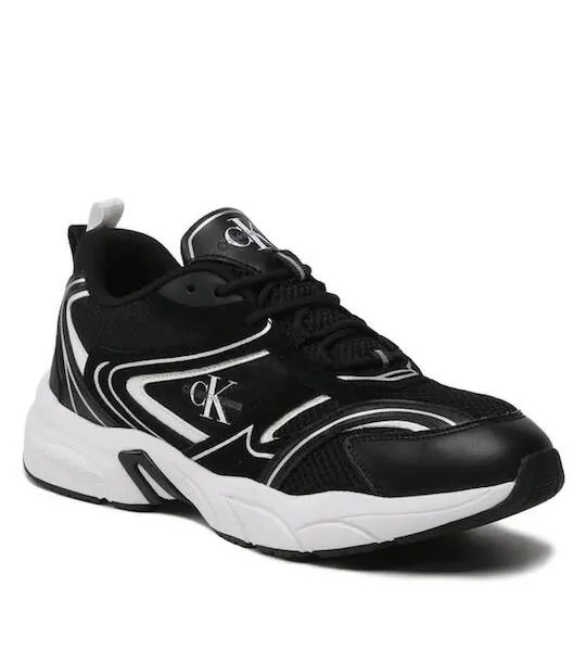 calvin klein Ανδρικά sneakers retro tennis su mesh wn ym0ym00589 0gm Μαύρο