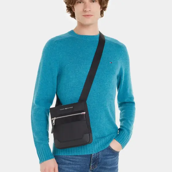 Tommy Hilfiger - Th Elevated Ανδρική Τσάντα Στήθους AM0AM11570-BDS Μαύρο AM0AM11570-BDS