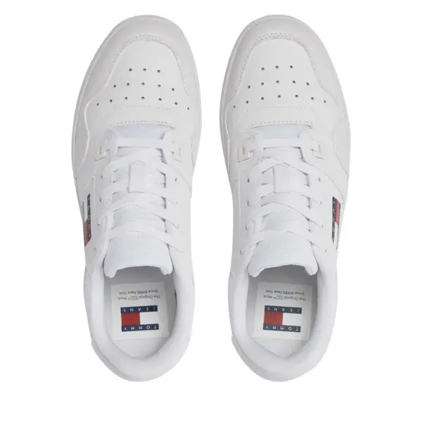tommy hilfiger Αθλητικά essential retro basket Δερμάτινα sneakers en0en02505 ybs Λευκό