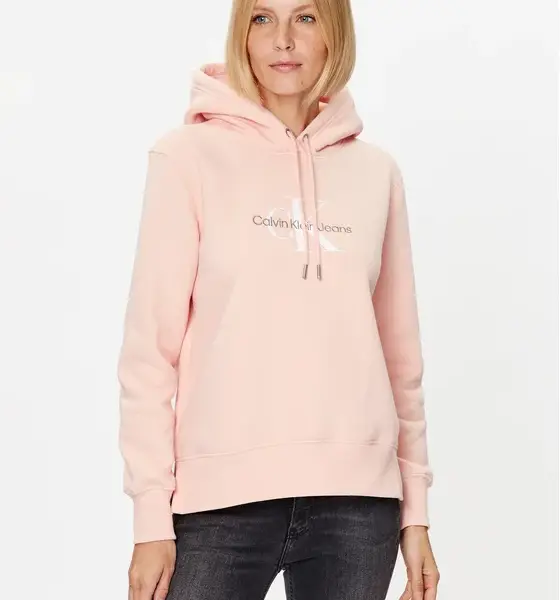 calvin klein Γυναικείo Φούτερ Μπλούζα με Κουκούλα regular fit j20j221335 tlv Ροζ