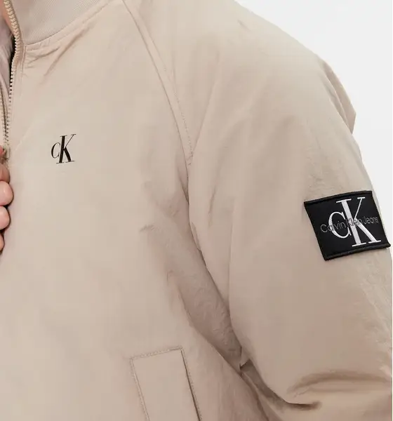 calvin klein Ανδρικό Χειμωνιάτικο Μπουφάν harrington jacket regular fit j30j324697 ped Μπεζ