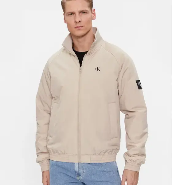 calvin klein Ανδρικό Χειμωνιάτικο Μπουφάν harrington jacket regular fit j30j324697 ped Μπεζ