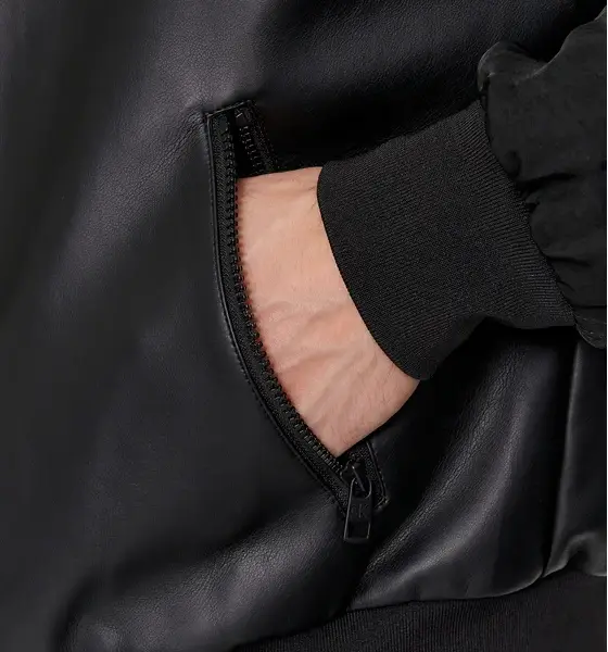 calvin klein Ανδρικό Χειμωνιάτικο Μπουφάν Απομίμιση Δέρματος bomber regular fit j30j324597 beh Μαύρο