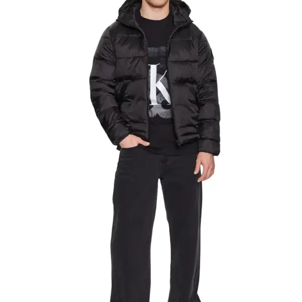calvin klein Ανδρικό Χειμωνιάτικο Μπουφάν trim lw padded jacket j30j323465 beh Μαύρο