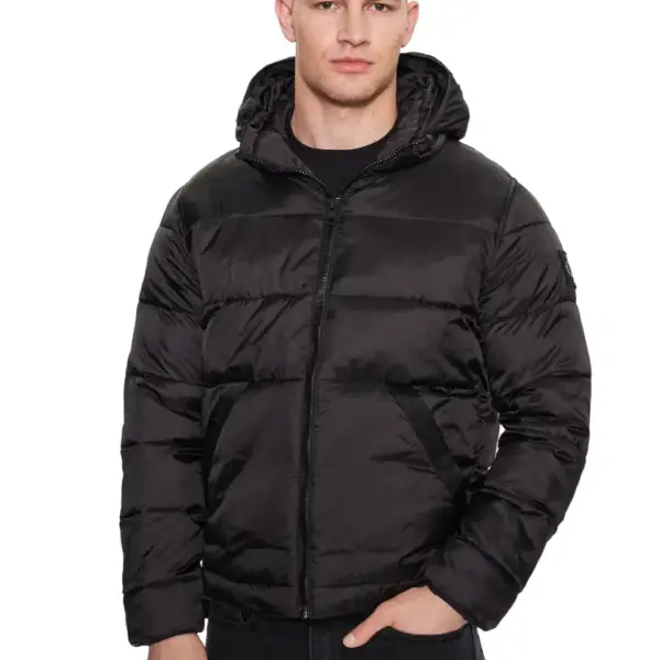 calvin klein Ανδρικό Χειμωνιάτικο Μπουφάν trim lw padded jacket j30j323465 beh Μαύρο