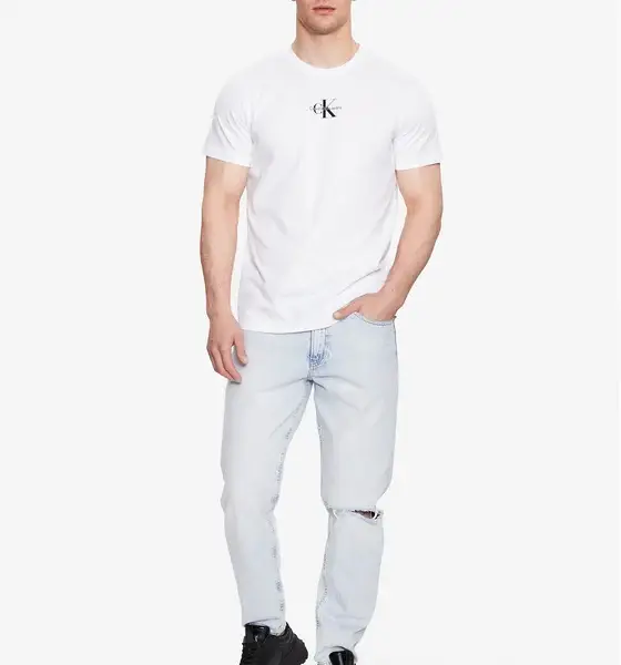 calvin klein Ανδρικό t shirt regular fit j30j323483 yaf Λευκό