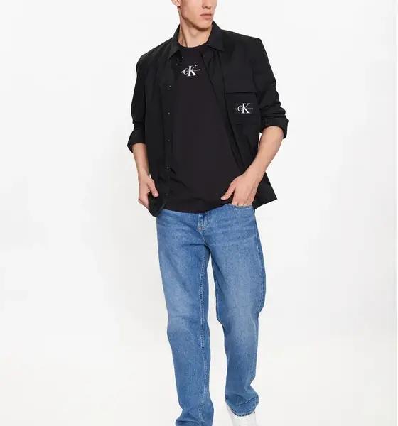 calvin klein Ανδρικό t shirt regular fit j30j323483 beh Μαύρο