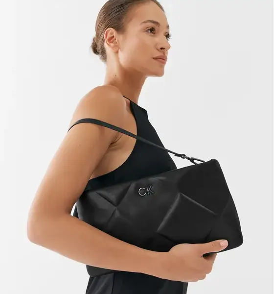 calvin klein Γυναικεία Τσάντα ΄Ωμου re lock quilt conv clutch k60k610771 bax Μαύρη
