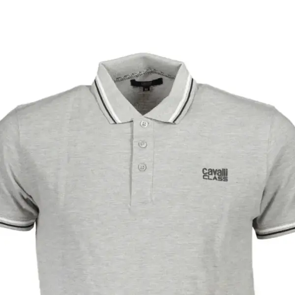 cavalli class Ανδρικό polo t shirt qxt64t kb002 05012 Γκρι