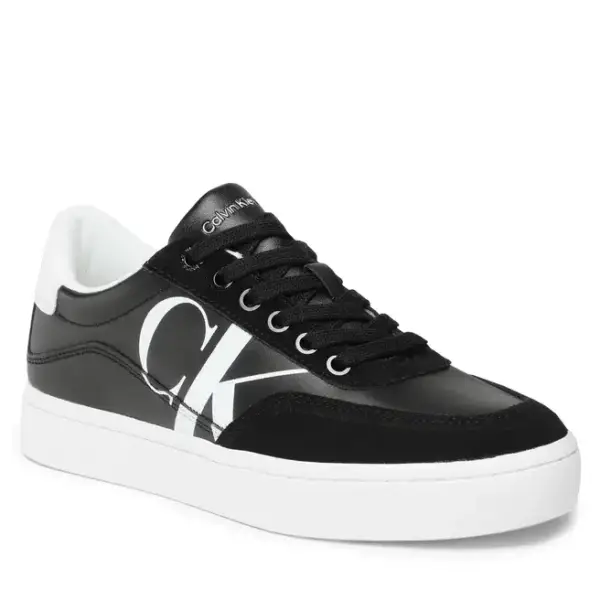 calvin klein Γυναικεία sneakers classic cupsole laceup mix lth yw0yw01057 beh Μαύρο
