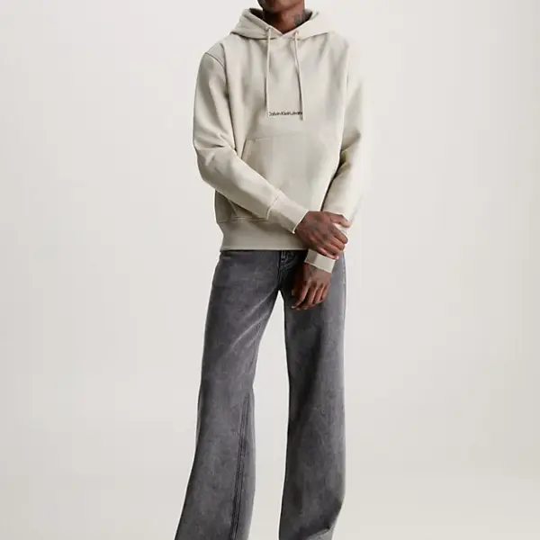 calvin klein Ανδρικό Φούτερ με Κουκούλα j30j322894 ped Μπεζ