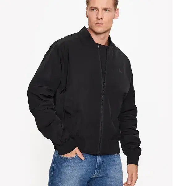 calvin klein Ανδρικό Χειμωνιάτικο Μπουφάν lightweight bomber jacket j30j323842 beh Μαύρο