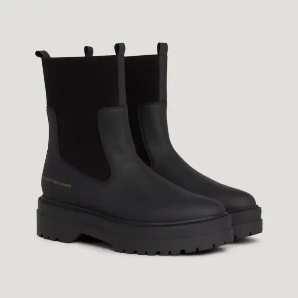 tommy hilfiger Γυναικεία Μποτάκια feminine seasonal utility boot fw0fw07226 bds Μαύρα