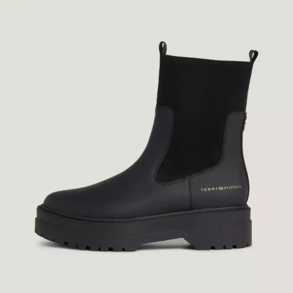 tommy hilfiger Γυναικεία Μποτάκια feminine seasonal utility boot fw0fw07226 bds Μαύρα