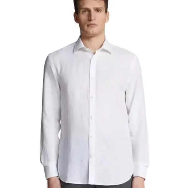 north sails Ανδρικό Πουκάμισο με Κανονική Γραμμή Μακρυμάνικo 664075 0101 Λευκό