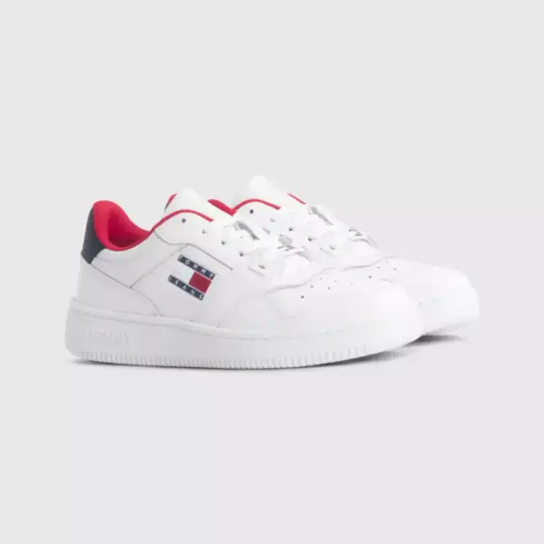 tommy hilfiger casual Γυναικεία sneakers tjw retro basket en0en02206 0k4 Λευκό