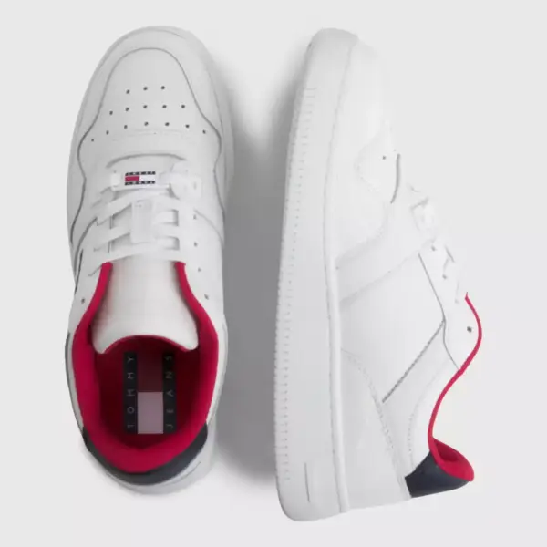 tommy hilfiger casual Γυναικεία sneakers tjw retro basket en0en02206 0k4 Λευκό
