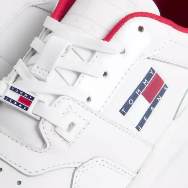 tommy hilfiger casual Γυναικεία sneakers tjw retro basket en0en02206 0k4 Λευκό