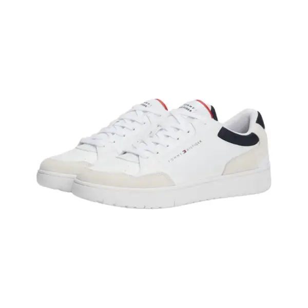 tommy hilfiger Ανδρικά Δερμάτινα sneakers th basket core lth mix ess fm0fm05058 ybs Λευκό