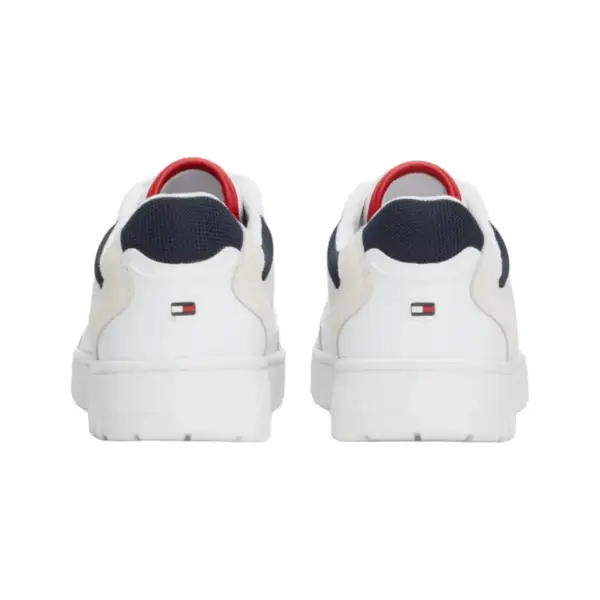 tommy hilfiger Ανδρικά Δερμάτινα sneakers th basket core lth mix ess fm0fm05058 ybs Λευκό