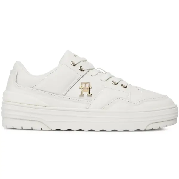 tommy hilfiger Δερμάτινα sneakers th monogram basket sneaker lo fw0fw07756 ybl Εκρού