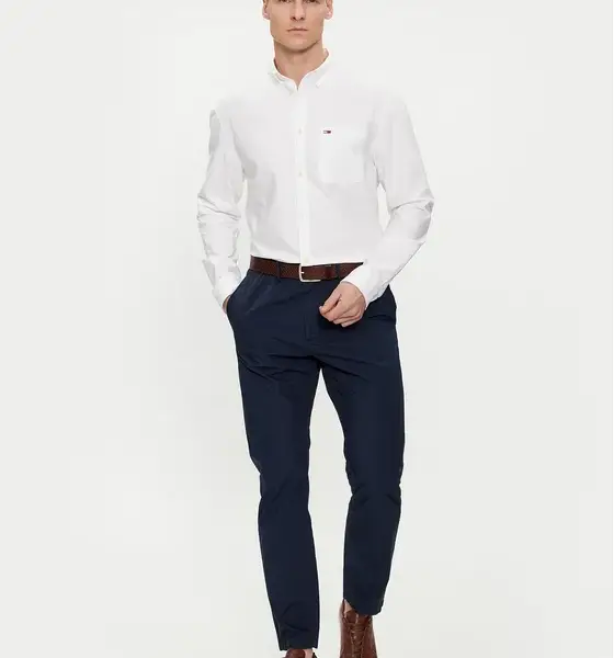 tommy jeans Ανδρικό Πουκάμισο tjm reg oxford regular fit dm0dm18335 ybr Λευκό