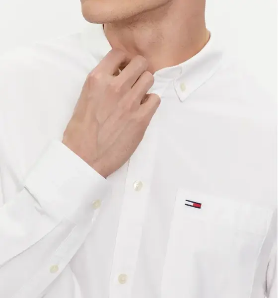 tommy jeans Ανδρικό Πουκάμισο tjm reg oxford regular fit dm0dm18335 ybr Λευκό
