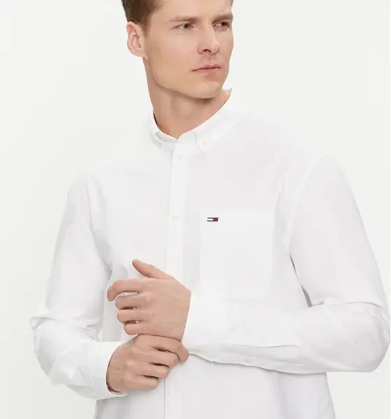 tommy jeans Ανδρικό Πουκάμισο tjm reg oxford regular fit dm0dm18335 ybr Λευκό