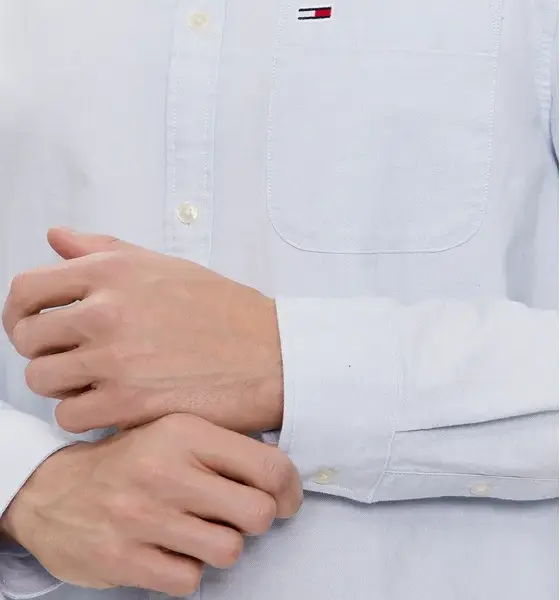 tommy hilfiger Ανδρικό Πουκάμισο tjm reg oxford regular fit dm0dm18335 cdn Γαλάζιο