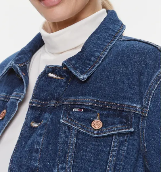 tommy hilfiger Γυναικείο Τζιν Μπουφάν izzie slim fit dw0dw17211 1bk Μπλε Σκούρο