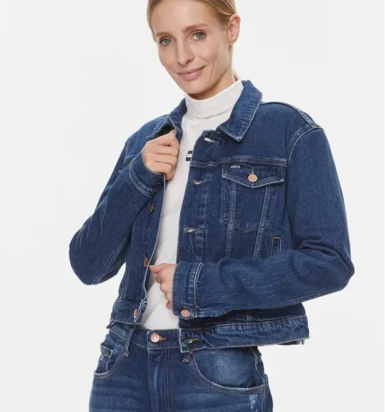 tommy hilfiger Γυναικείο Τζιν Μπουφάν izzie slim fit dw0dw17211 1bk Μπλε Σκούρο