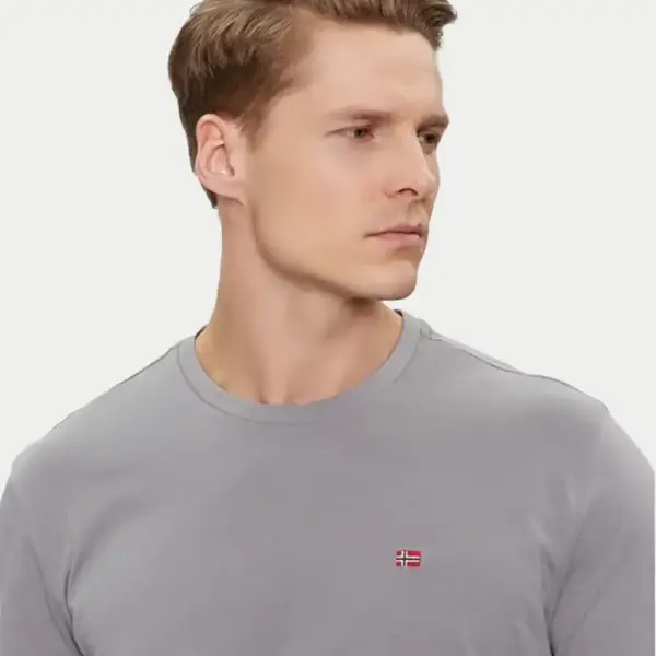 Napapijri - Ανδρικό T-shirt Salis Ss Sum Regular Fit NP0A4H8D-H58 Γκρι NP0A4H8DΗ58