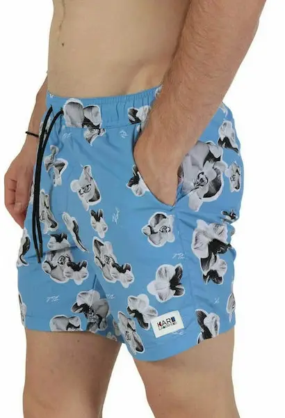 karl lagerfeld Ανδρικό Μαγιό Σορτς με Σχέδια kl20mbm12 sky Γαλάζιο