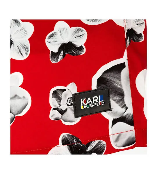 karl lagerfeld Ανδρικό Μαγιό Σορτς με Σχέδια kl20mbm12 red Κόκκινο